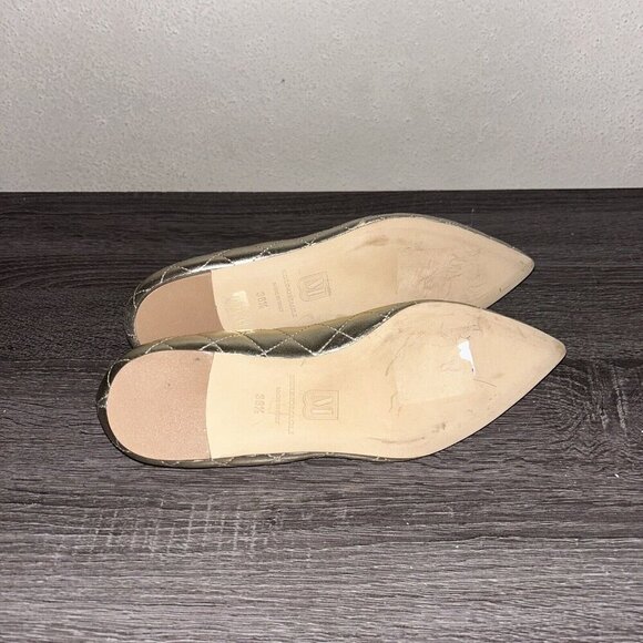 Bruno Magli Gold Quilted Metallic Slip On Ballet Leather Flats Size 38.5US 8.5 - Picture 7 of 9